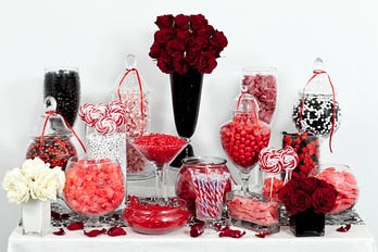 Red, Black, and White Candy Buffet
