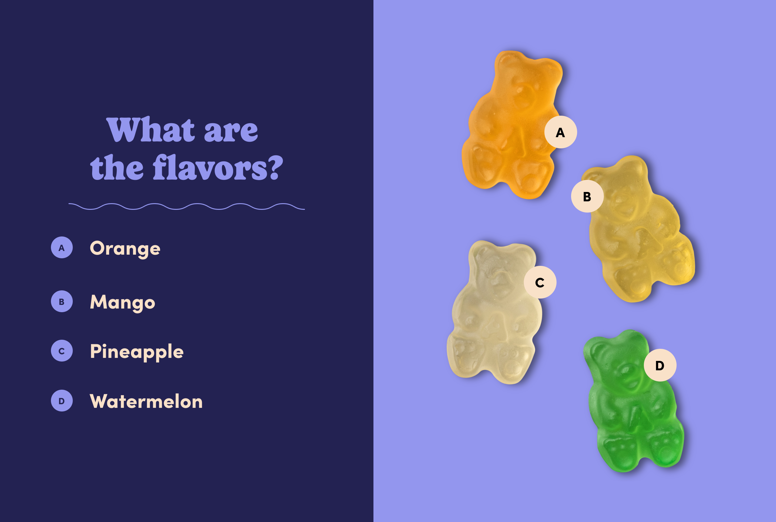 Naturally Colored Tropical 4 Flavor Gummy Bears
