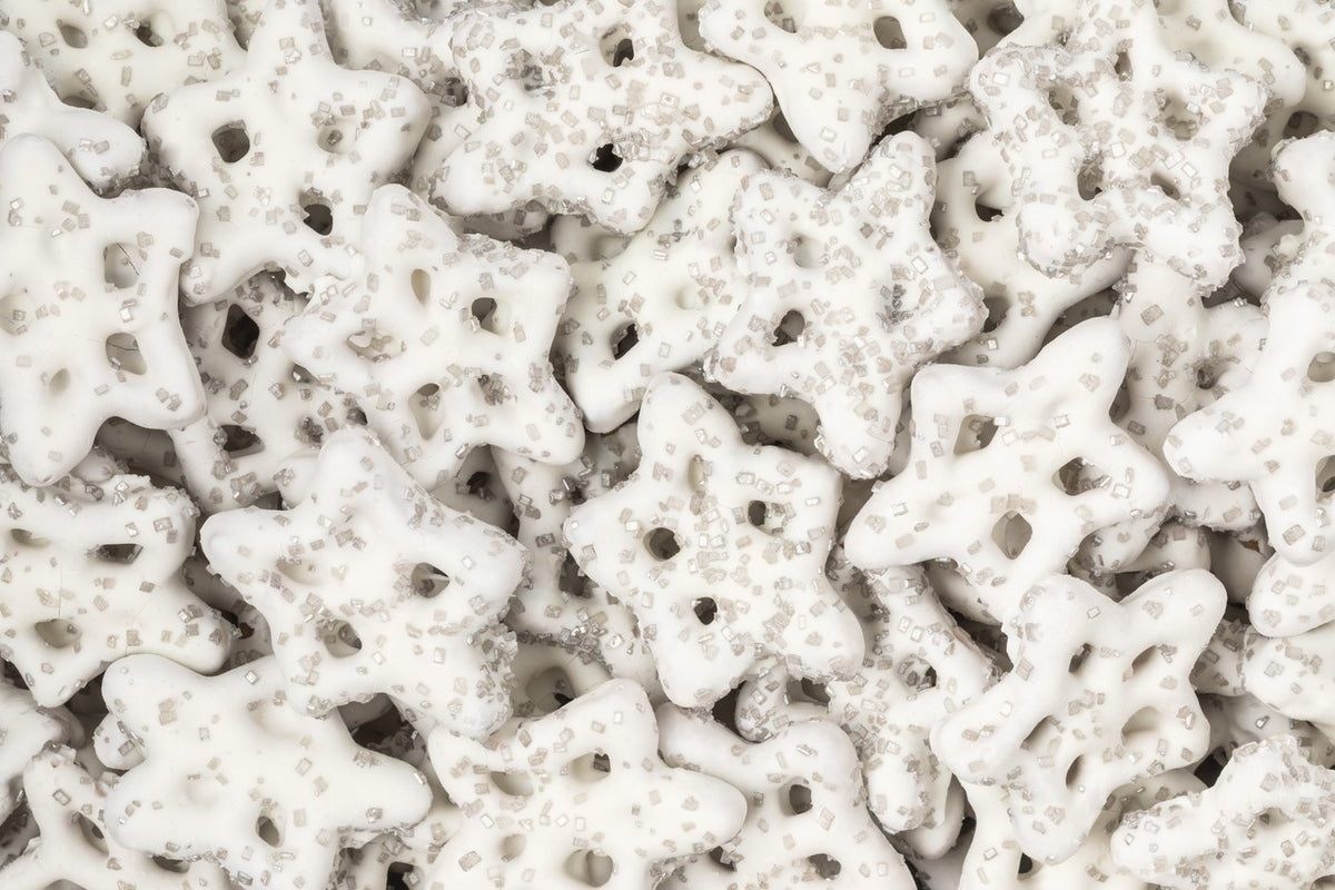 Yogurt Snowflake Pretzels