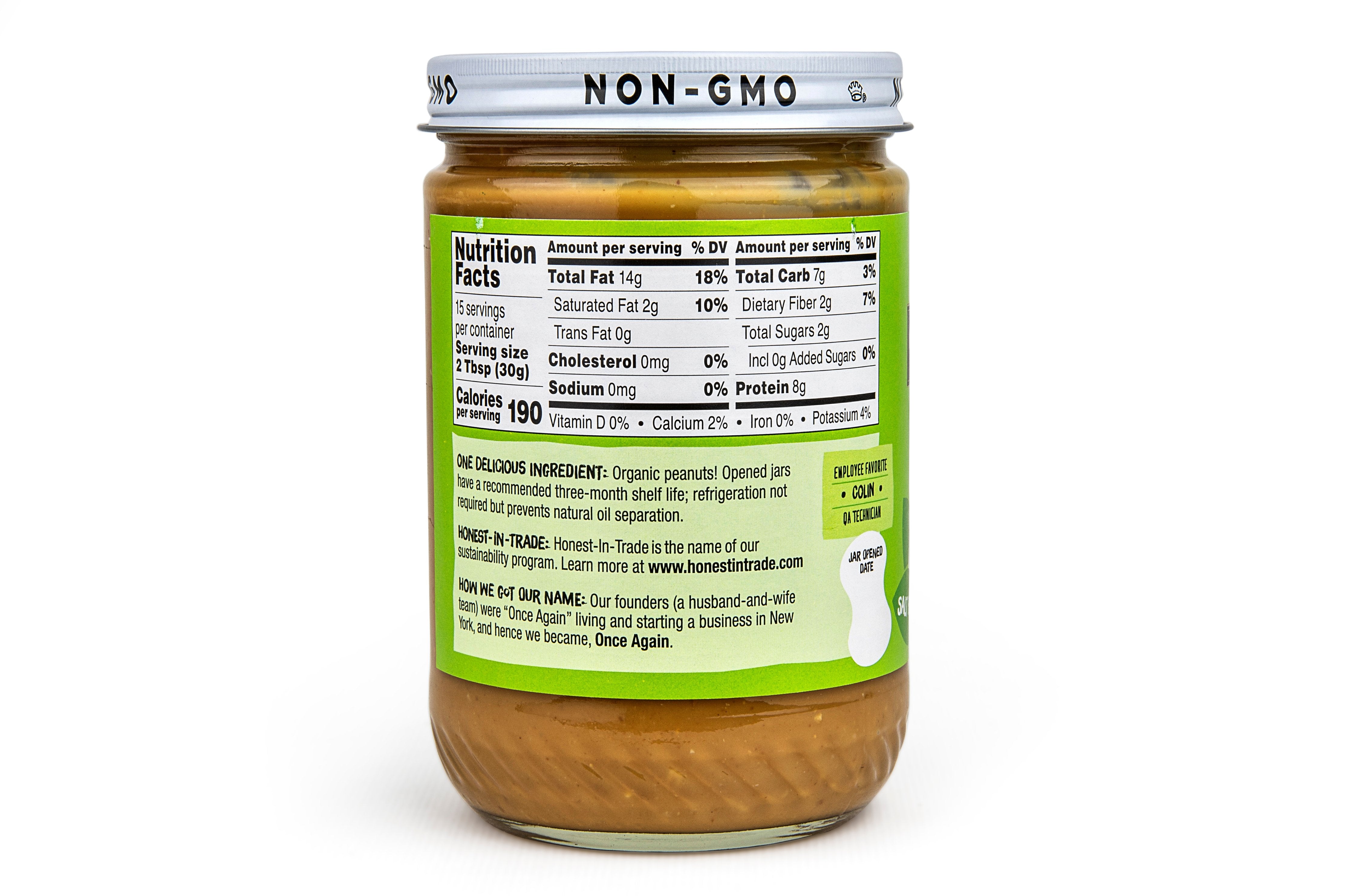 Organic Peanut Butter (Crunchy, Unsalted)