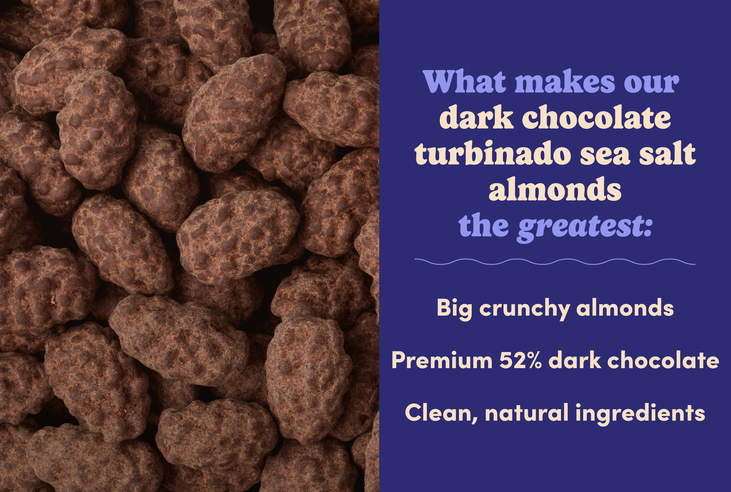 Dark Chocolate Turbinado Sea Salt Almonds - Single Serve