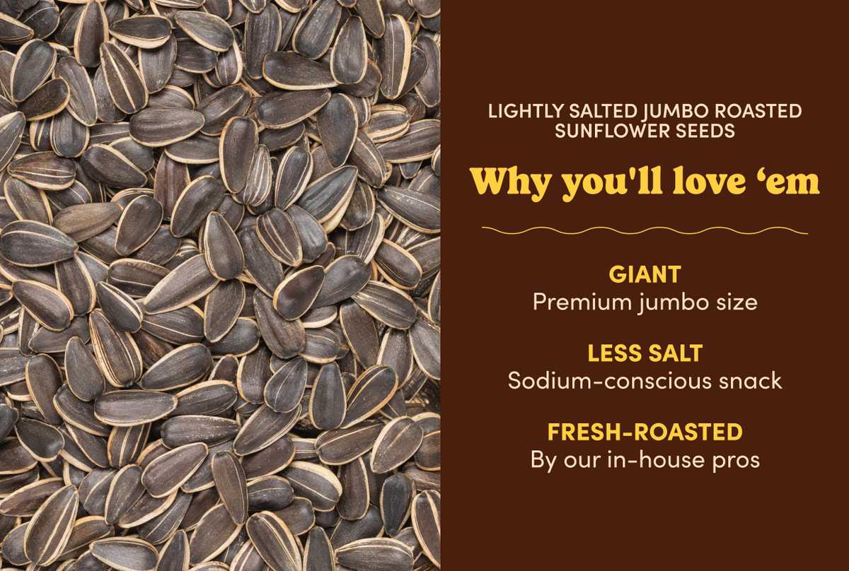 Lightly Salted Jumbo Roasted Sunflower Seeds (In Shell, 50% Less Sodium)