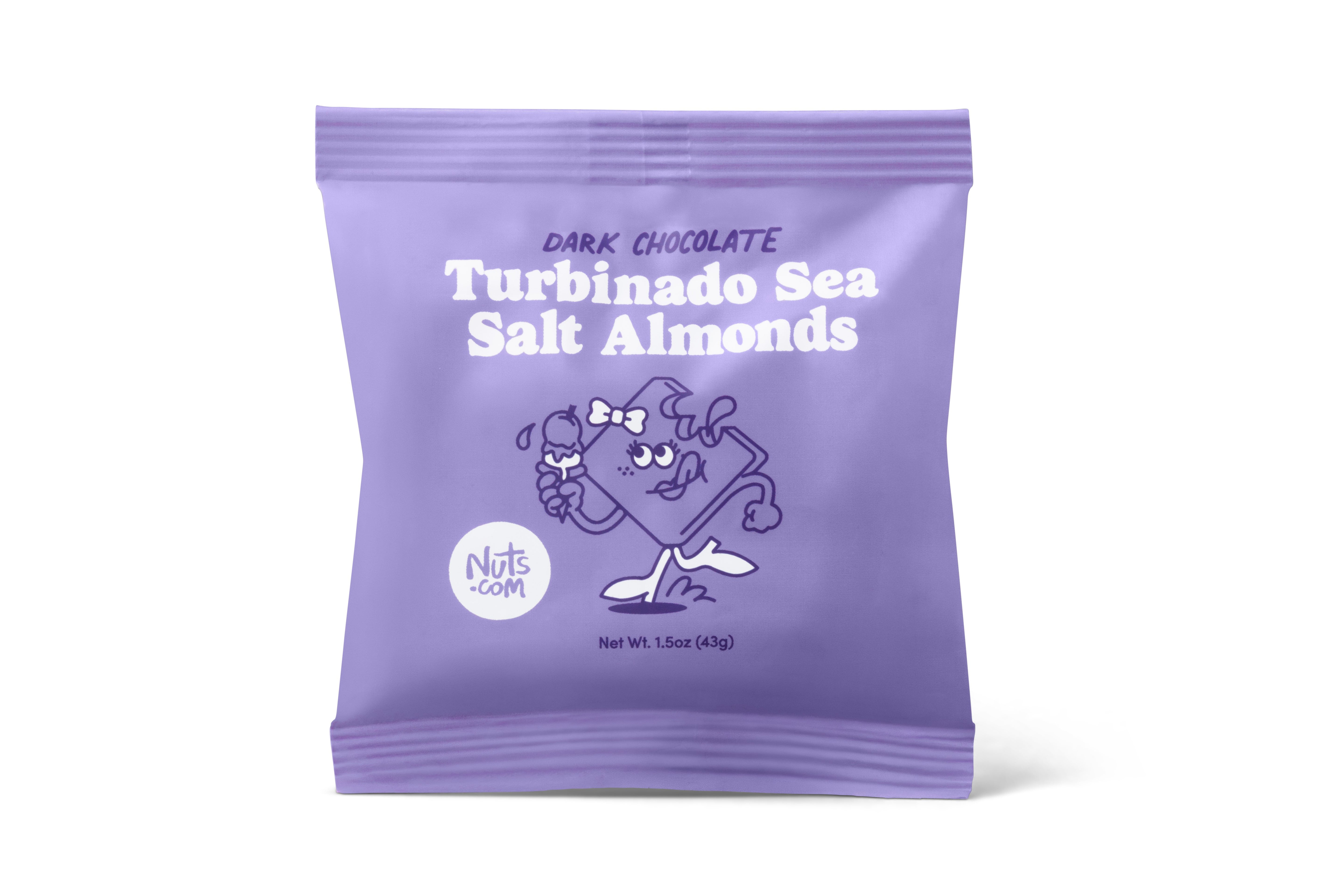 Dark Chocolate Turbinado Sea Salt Almonds - Single Serve