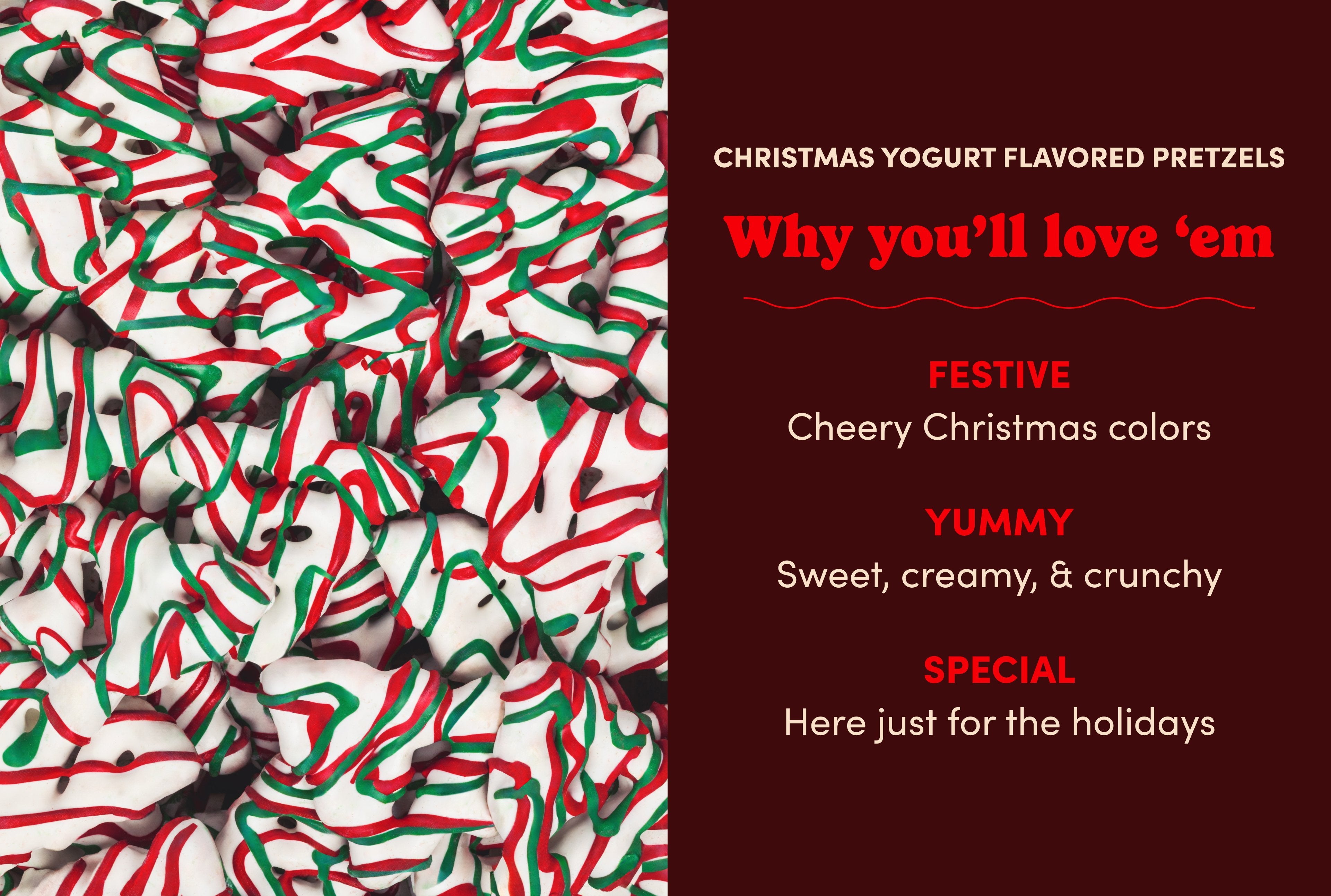 Christmas Yogurt Flavored Pretzels
