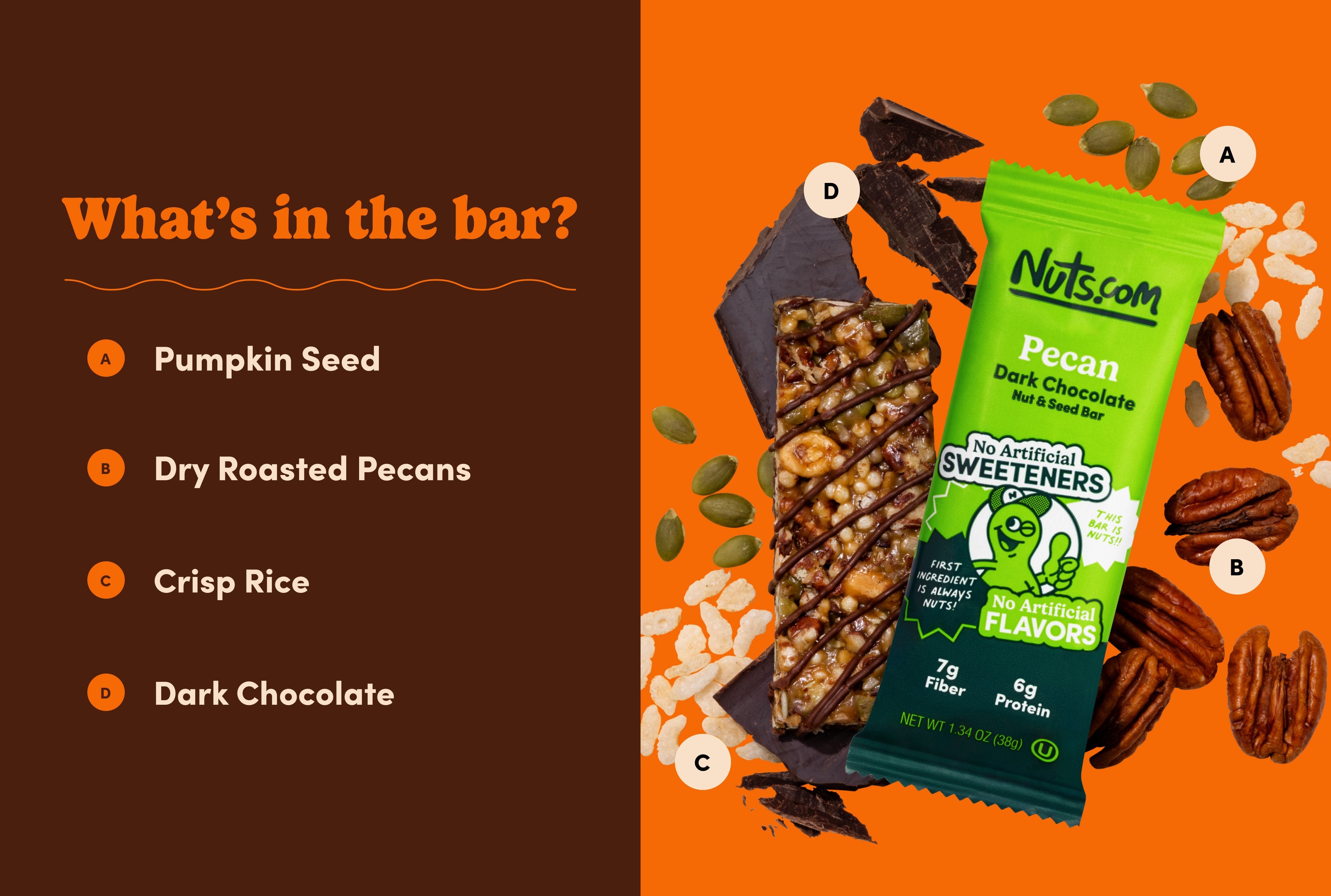 Pecan Dark Chocolate Nut & Seed Bar