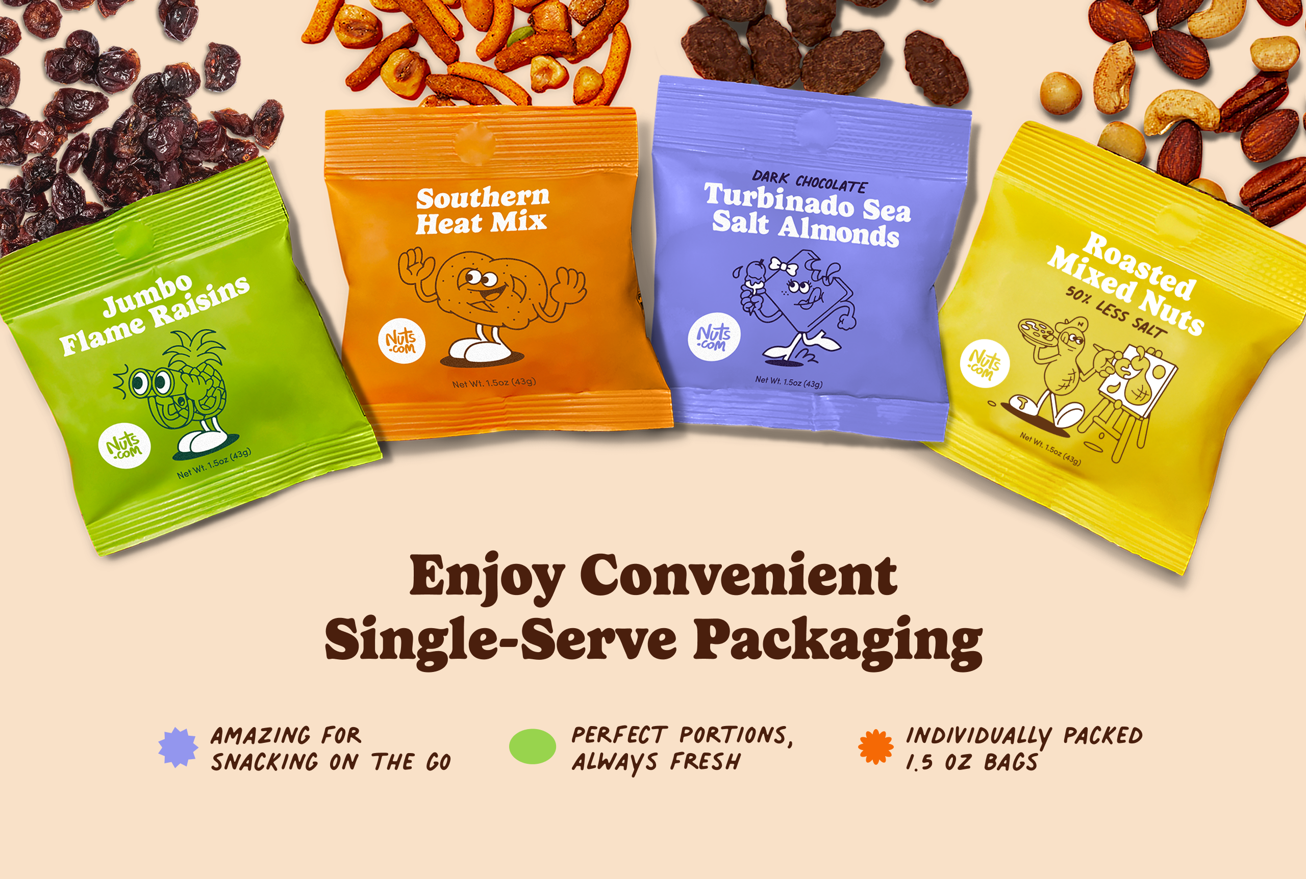 Dark Chocolate Turbinado Sea Salt Almonds - Single Serve