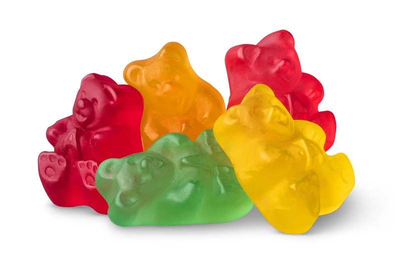 Naturally Colored 5 Flavor Gummy Bears -8 oz bag