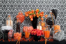 Orange and Black Candy Buffet