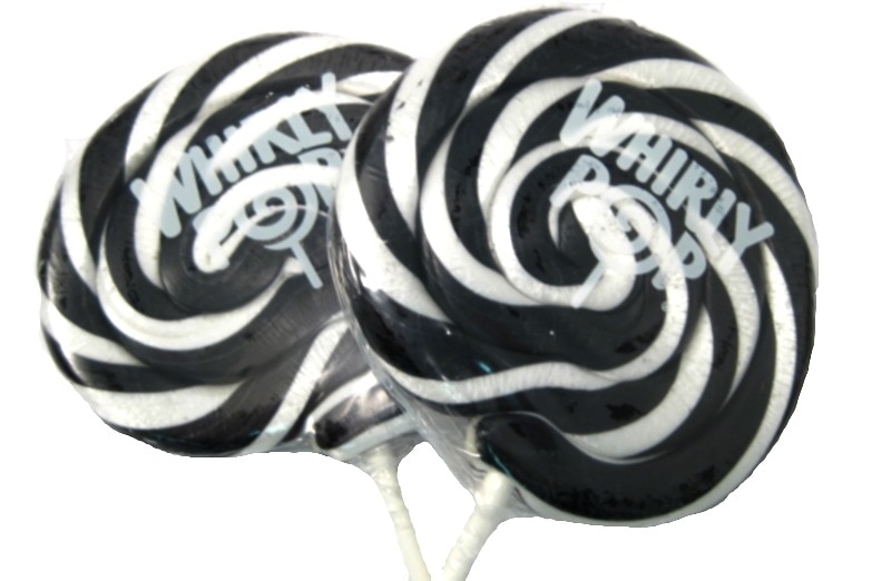 Black Whirly Pop (3 Inches) Lollipops Novelty Candy Chocolates