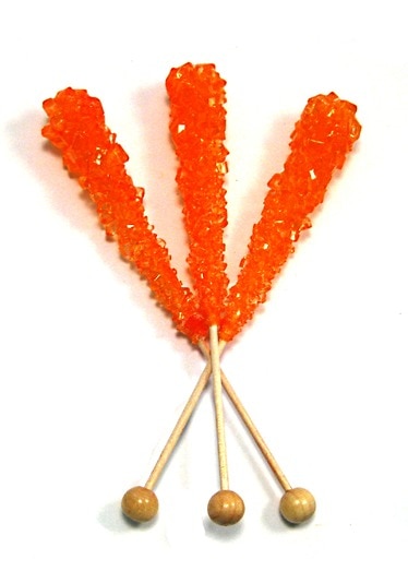 Unwrapped Orange Rock Candy Sticks - Old Time Candy - Nuts.com