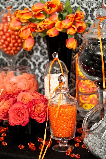 Orange and Black Candy Buffet — Candy Buffets — Wedding Candy — Nuts.com