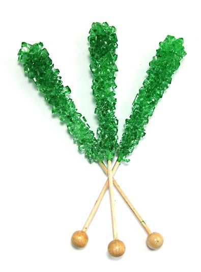 Unwrapped Green Rock Candy Sticks - Old Time Candy - Nuts.com