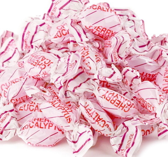 Cherry Menthol Eucalyptus Cough Drops Wrapped Candy