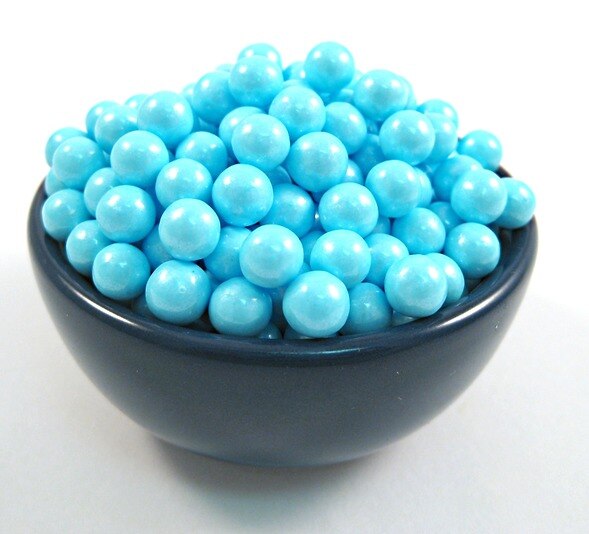 Light Blue Shimmer Pearls Unwrapped Hard Candy