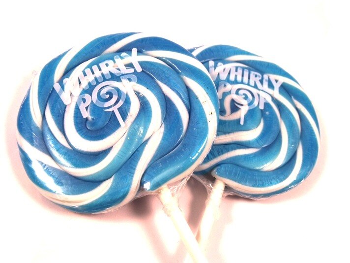 Light Blue Whirly Pop (3 Inches) Lollipops Novelty Candy