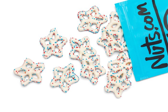 Red, White, & Blue Yogurt Star Pretzels photo