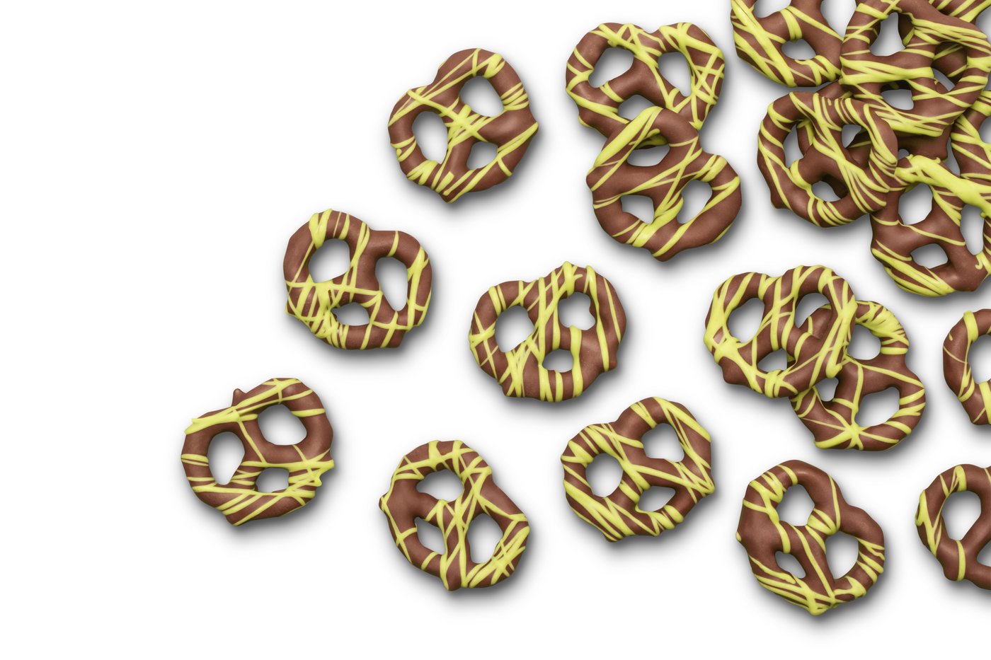 Milk Chocolatey Mini Pretzels with Pistachio Flavored Drizzle photo