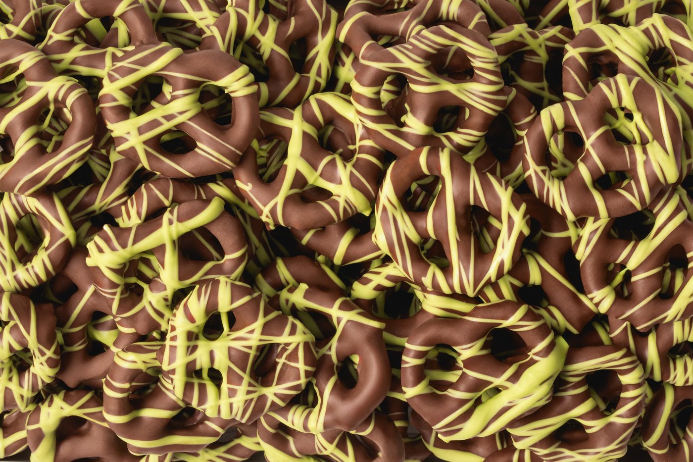 Milk Chocolatey Mini Pretzels with Pistachio Flavored Drizzle photo
