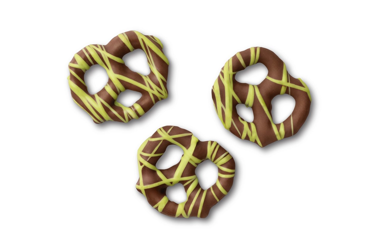 Milk Chocolatey Mini Pretzels with Pistachio Flavored Drizzle photo