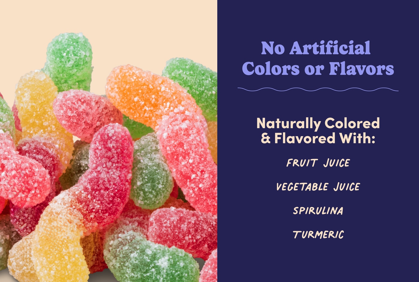 Naturally Colored Sour Tiny Gummy Worms photo