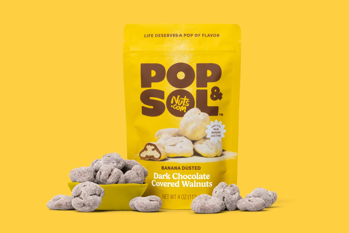 Banana Dusted Dark Chocolate Covered Walnuts photo