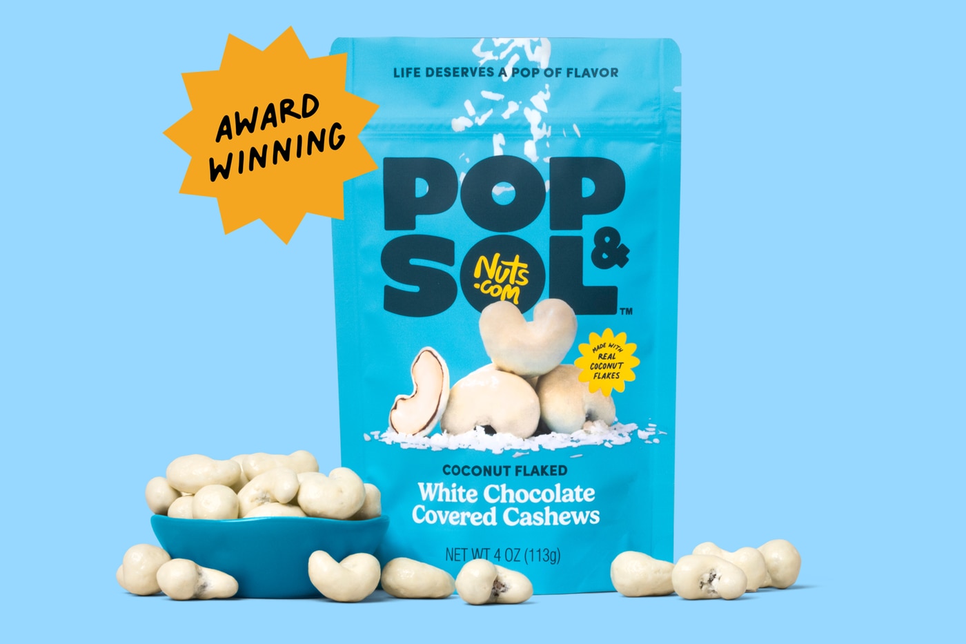 Coconut Flaked White Chocolate Cashews photo