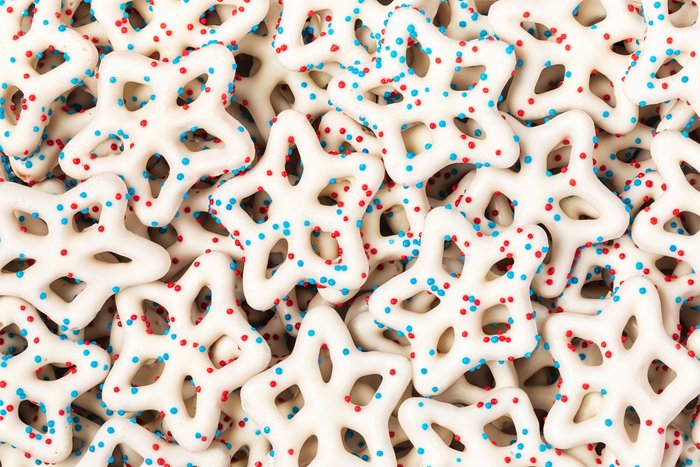Red, White, & Blue Yogurt Star Pretzels photo