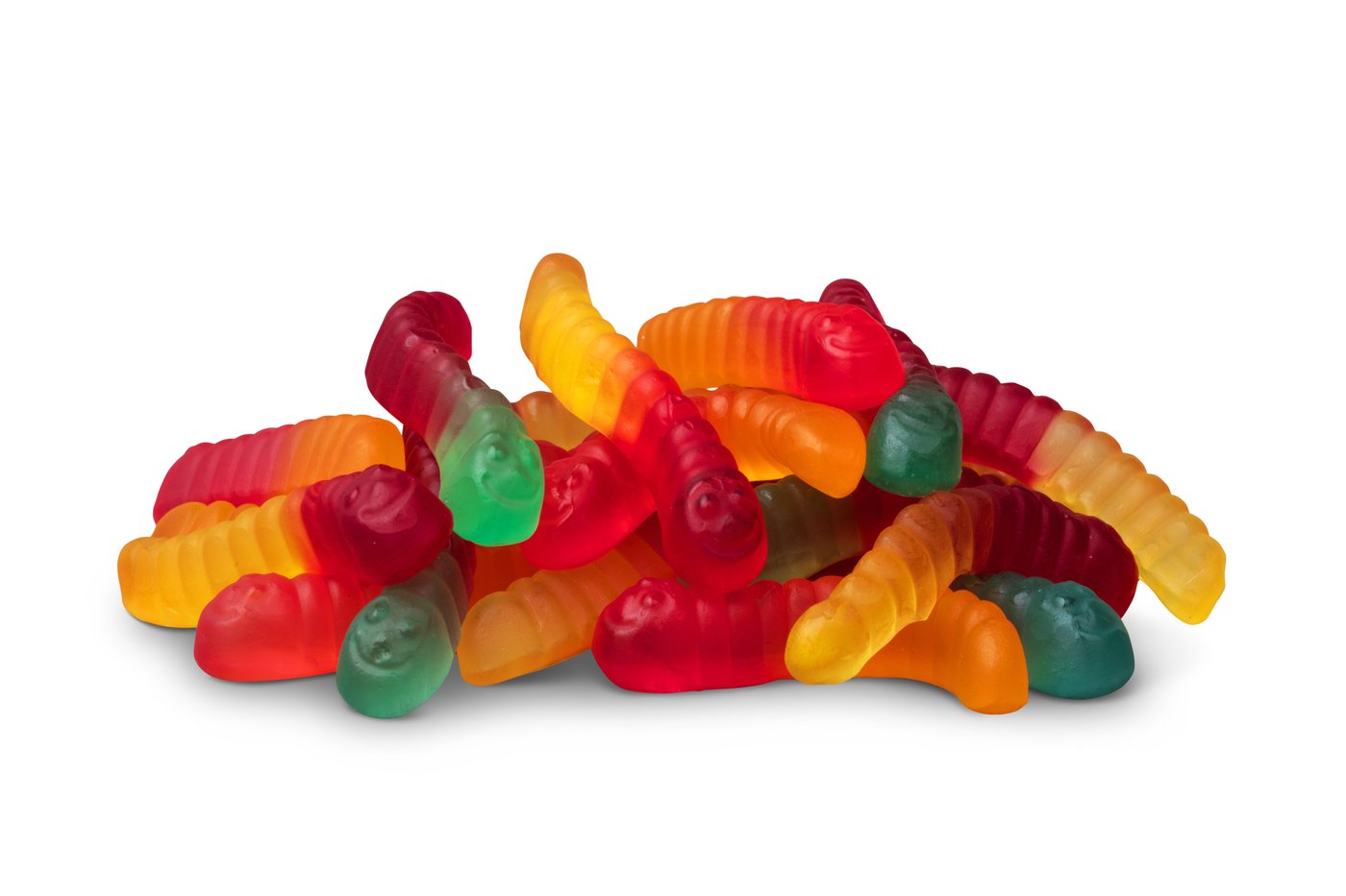 Naturally Colored 5 Flavor Mini Gummy Worms photo