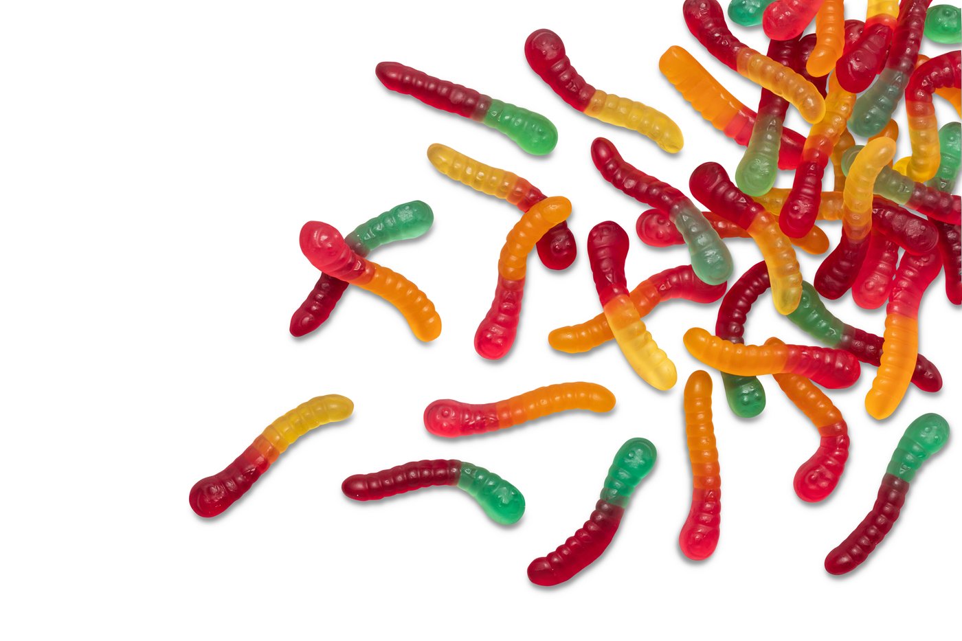 Naturally Colored 5 Flavor Mini Gummy Worms photo