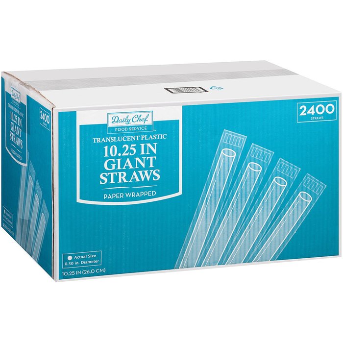 MM Giant Plastic Straws - 1 Box/300 Straws photo