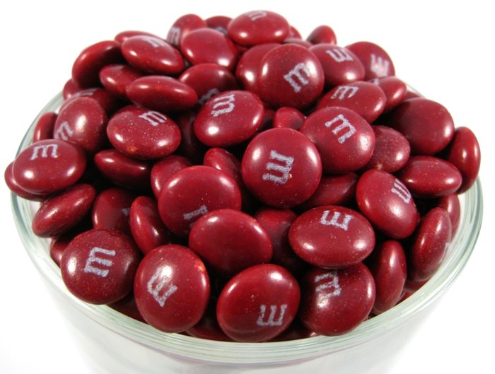 M&Ms - Maroon – Half Nuts