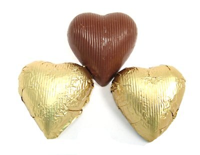 Chocolate Foil Hearts (Gold)
