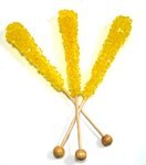 Image 1 - Yellow Rock Candy Sticks (Wrapped) photo