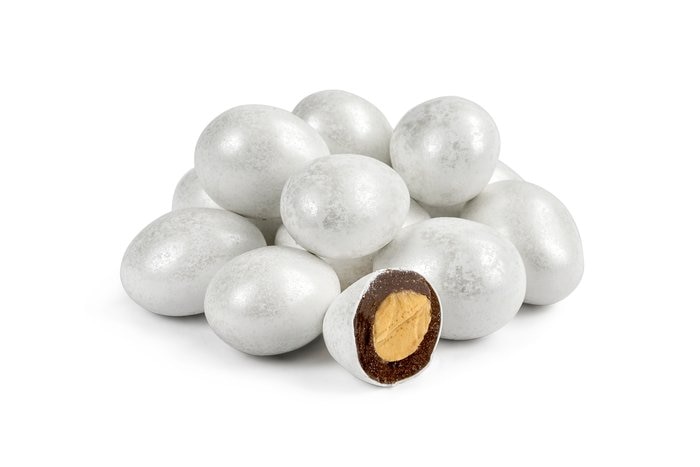Chocolate Jordan Almonds (White Sparkle) photo