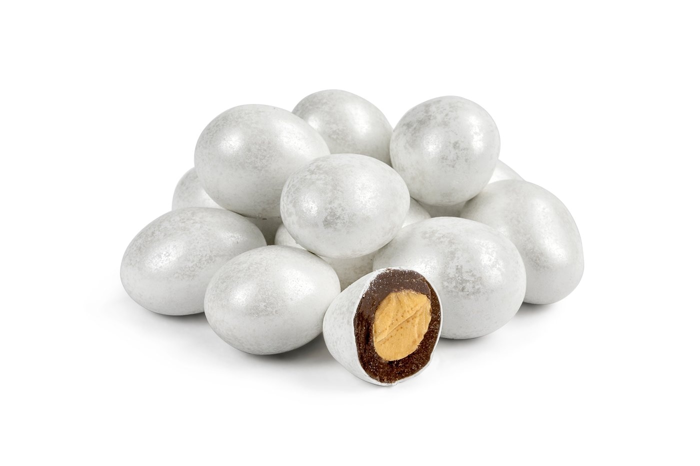 Chocolate Jordan Almonds (White Sparkle) image zoom