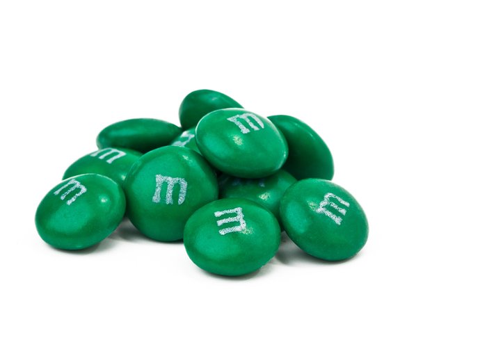 Dark Green M&M's Chocolate Candy - 1 lb Bag