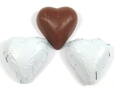Chocolate Foil Hearts (White)