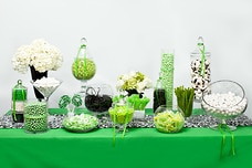 Green, White, and Black Candy Buffet